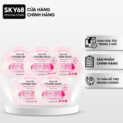 Combo 5 Mặt nạ BANOBAGI Dưỡng Sáng Và Chăm Sóc Da Mụn Stem Cell Vitamin Mask 30ml x5 - CARO AC Care