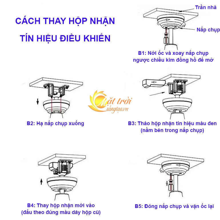 Bộ điều khiển quạt trần có đèn DC 6 số