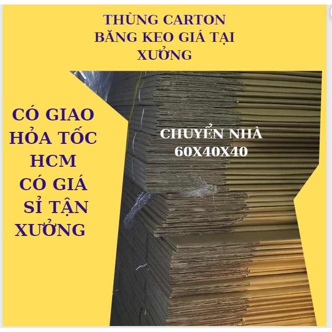 5 Thùng chuyển nhà, thùng carton lớn 60x40x40 chỉ giao hỏa tốc