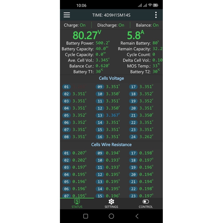 BMS JK 24S 100A/200A cân bằng 0.6A