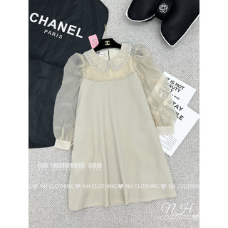 VÁY TAY TƠ CỔ ĐÍNH ĐÁ
