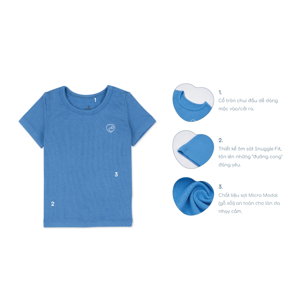 Set 3 áo ngắn tay cổ tròn thoái mái, thuận tiện cho bé - Molist BMD330401 | Quần áo BU Baby chính hãng