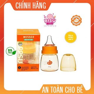 Bình Sữa Wesser, Bình sữa cổ hẹp sơ sinh trẻ em nhựa PPSU 60ml
