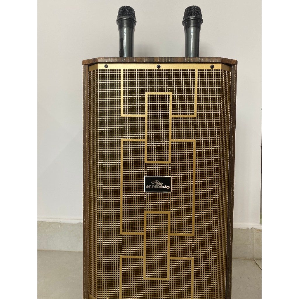 (BẢNG NÂNG CẤP 2023) Loa Vali Kéo Bluetooth Di Động Kiomic K89, chỉnh Bass, Treble, Reverb.Kèm 2 Micro Không Dây Karaoke