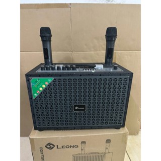 Loa Kéo Xách Tay LEONG L-111 Tặng Kèm Mic Hát Karaoke Di Động - Loa Kéo Karaoke Di Động Bass Cực Mạnh Công Suất 100W Blu