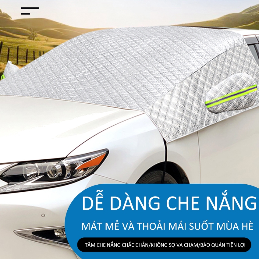 Bạt che kính lái ô tô YIPAUTO Bạt che nắng ô tô 4 lớp Bạt che kính trước ô tô Bạt che ô tô phản quang