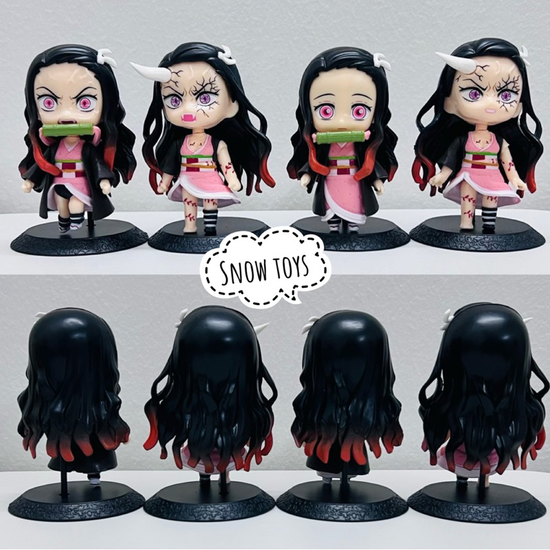 Mô hình Kimetsu No Yaiba Thanh gươm diệt quỷ - Tanjiro Nezuko hóa quỷ Zenitsu Inosuke - Q Posket Qposket - Cao 10~12cm
