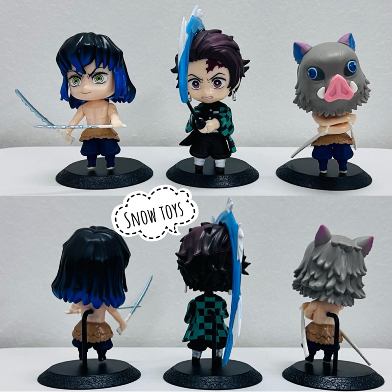 Mô hình Kimetsu No Yaiba Thanh gươm diệt quỷ - Tanjiro Nezuko hóa quỷ Zenitsu Inosuke - Q Posket Qposket - Cao 10~12cm