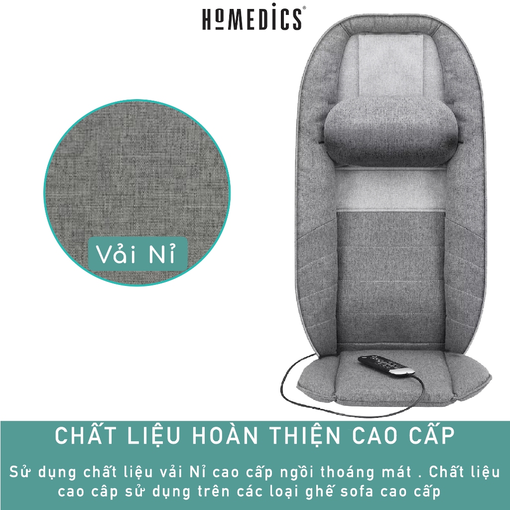 Đệm Massage cổ vai gáy lưng đa năng công nghệ Air Flex và Smartscan Shiatsu Homedics MCS 1010HJ HT Beauty