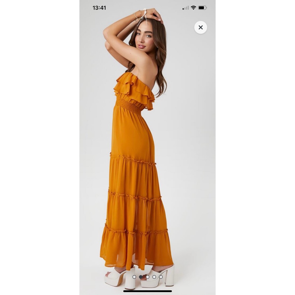Đầm maxi đi biển Forever21 sang chảnh váy thời trang đi tiệc 2 lớp hở lưng vnxk