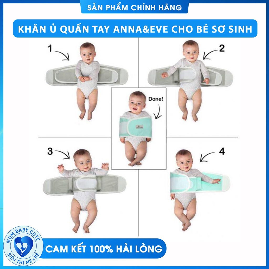 Khăn ủ quấn tay Anha & Eve cho bé sơ sinh ngon giấc