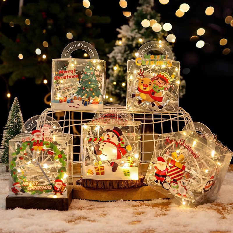 [9x9x9 SỈ 7.5K] Hộp đựng quà Giáng sinh Noel, kẹo, socola, phụ kiện nhỏ, nến thơm, hộp mica