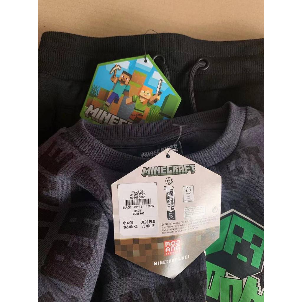 1311- Bộ MineCraft nhiều chữ quần jogger túi hộp cho bé