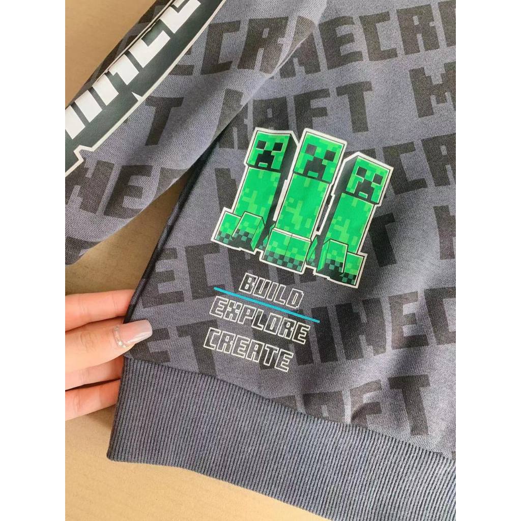 1311- Bộ MineCraft nhiều chữ quần jogger túi hộp cho bé