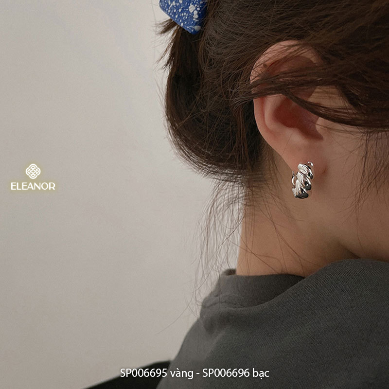 Bông tai nữ chuôi bạc 925 Eleanor Accessories basic dáng tròn phụ kiện trang sức 4874