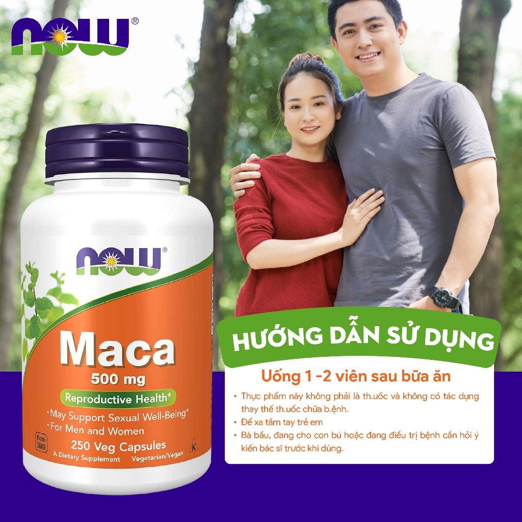 Combo hỗ trợ tăng cường sinh lý, cải thiện chức năng sụn khớp Maca + UC II Now Foods