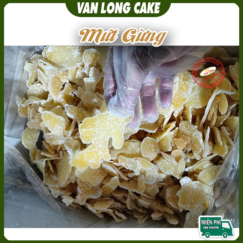 Mứt gừng lát Vạn long thơm ngon lát mỏng ít đường 500g