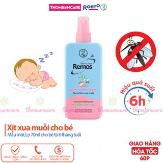 Chống muỗi Remos cho bé từ 6 tháng tuổi lọ 70ml dạng xịt và kem đuổi muỗi hương khuynh diệp thảo dược