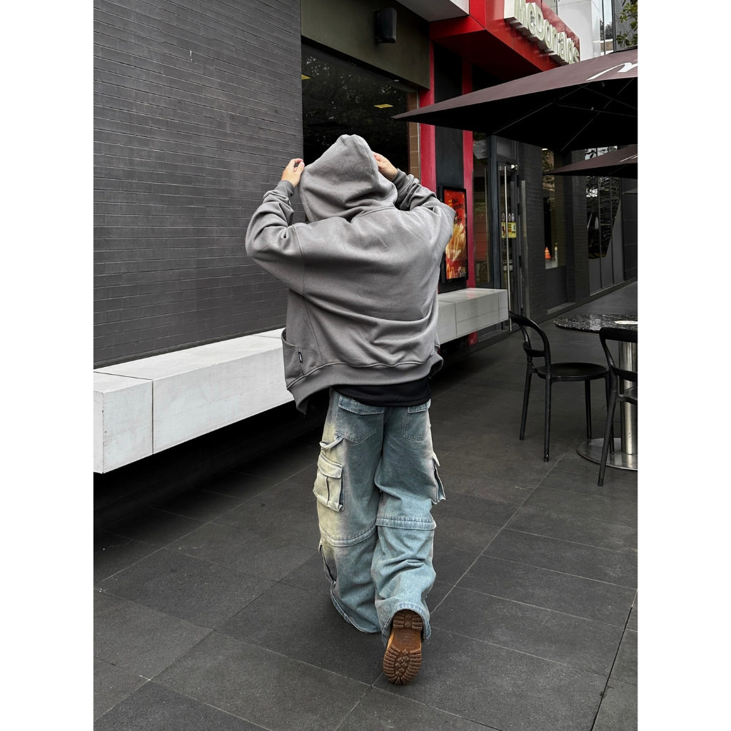 Áo khoác ZIP HOODIE BOXY thu đông Áo khoác dây kéo vải nỉ bông dày dặn form unisex