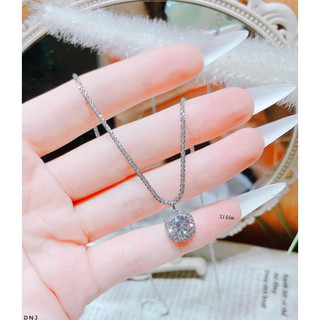Dây chuyền mặt đá vuông bạc xi kim