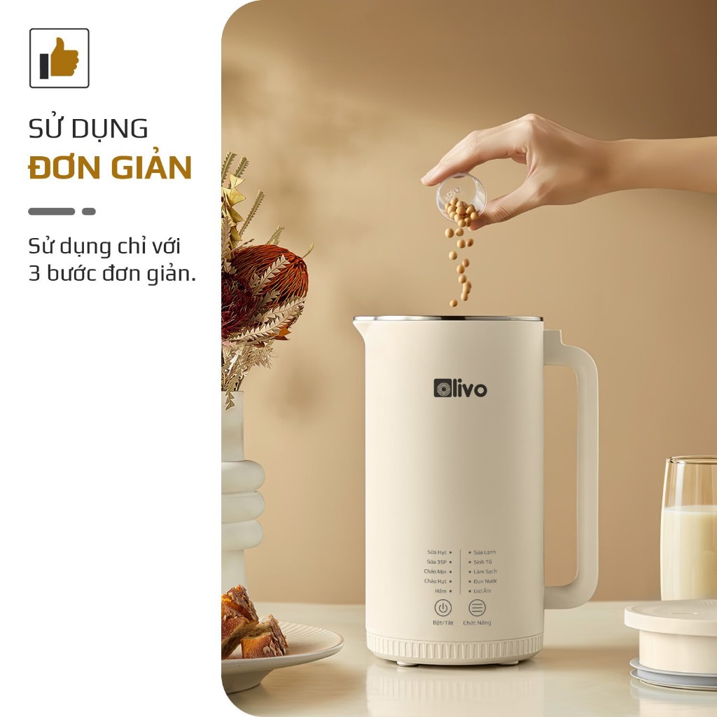 Áy Làm Sữa Hạt Mini OLIVO CB2000 Xay Nấu Đa Năng