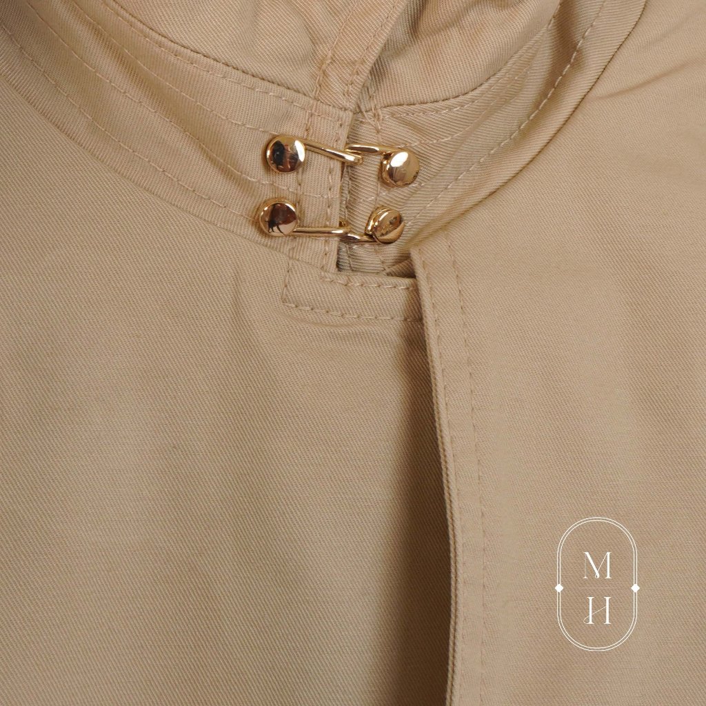 Áo khoác nữ / áo dạ măng tô Mango xuất dư xịn chất kaki dáng dài có khuy gài cổ áo