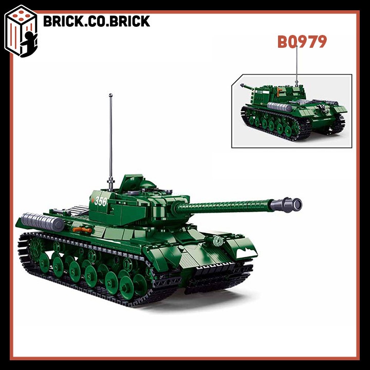 Tank IS-2 Mô hình Lắp ráp xe Tâng Chủ Lực Đồ chơi Tank 9IS2  Quân sự Hạng năng B0979