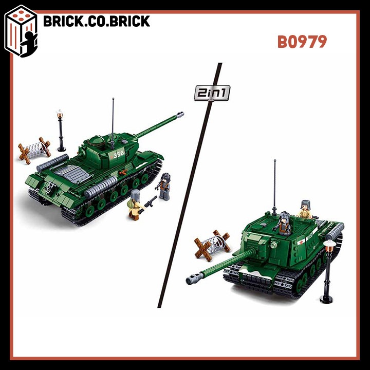 Tank IS-2 Mô hình Lắp ráp xe Tâng Chủ Lực Đồ chơi Tank 9IS2  Quân sự Hạng năng B0979