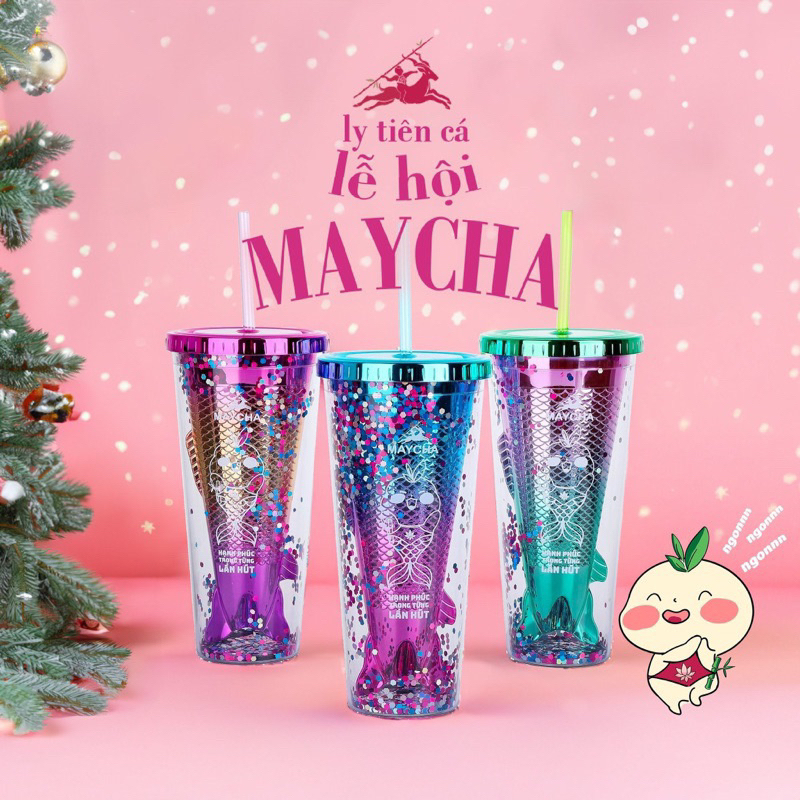 Ly Tiên Cá Trà Sữa Maycha 650ml