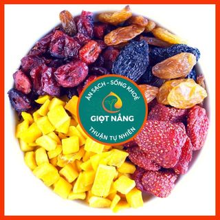 Trái cây sấy dẻo dinh dưỡng loại 1 dâu tây xoài nguyên miếng nam việt quất nho 250g từ Nông sản Giọt Nắng