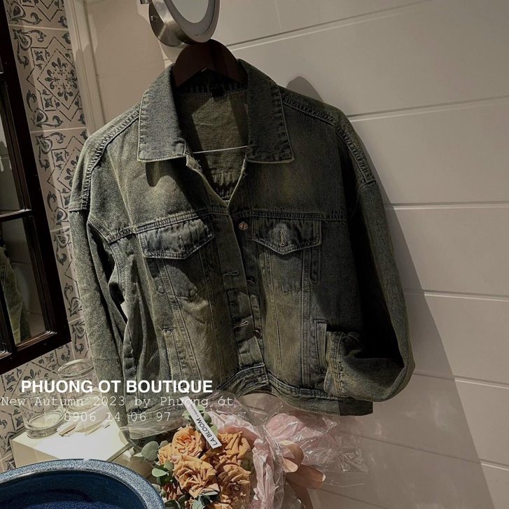 Áo khoác bò jeans nữ thêu chữ siêu hot 2023 dành cho mọi cô nàng