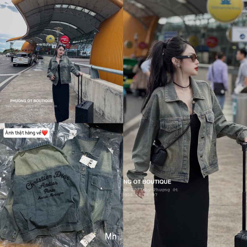Áo khoác bò jeans nữ thêu chữ siêu hot 2023 dành cho mọi cô nàng