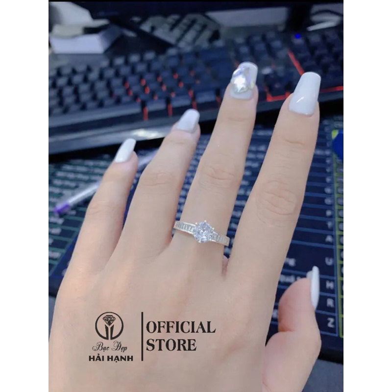 nhẫn đá baget bạc ta HHJ