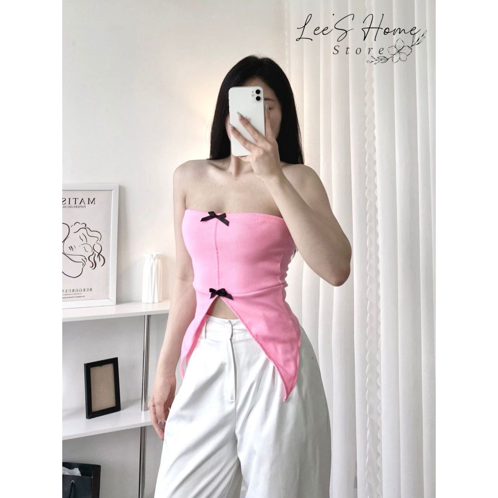 A066 - Áo ống xẻ tà chất thun gân