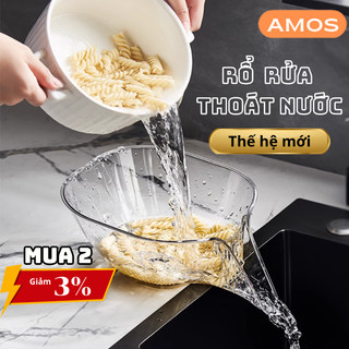 Rổ nhựa rửa rau củ thế hệ mới có phễu thoát nước tiện lợi, Rổ nhựa trong suốt ráo nước chất liệu nhựa PET cao cấp
