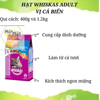 THỨC ĂN CHO MÈO Whiskas Dạng Viên Vị Cá Biển Túi 1.2kg Xuất Xứ Thái Lan
