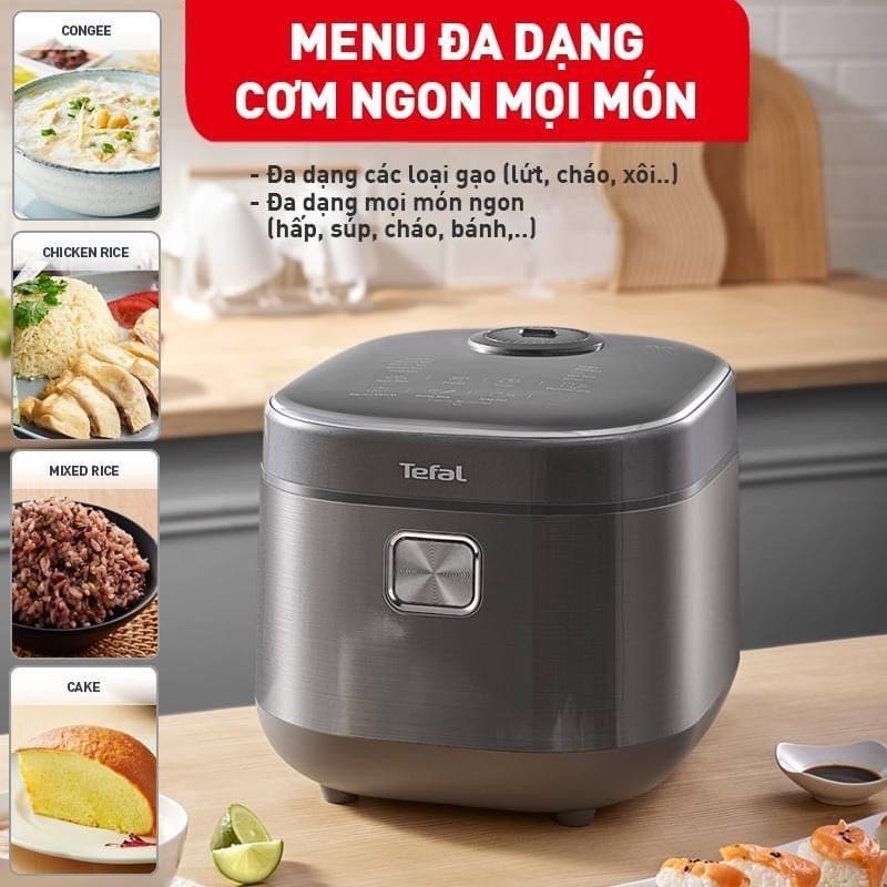 [Hà Hàng Đức] Nồi cơm điện cao tần Tefal RK818A68-1.8L, màu ghi (BH 2 năm chính hãng tại VN)