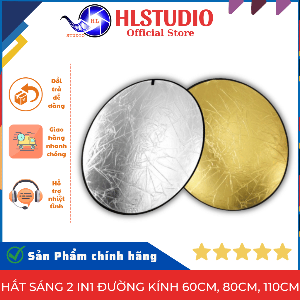 Hắt Sáng 2 in 1 Đường Kính 60cm, 80cm, 110cm HL Studio - Chụp Ảnh Chuy