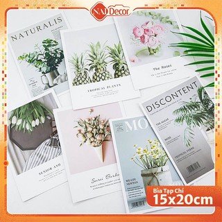 [Phụ kiện chụp ảnh] Bìa tạp chí chụp ảnh Size nhỏ Nai Decor Postcard Decor Chủ Đề Hoa Lá, Đạo Cụ Chụp Ảnh