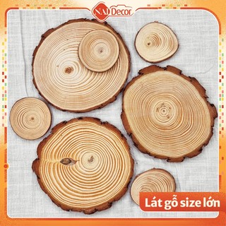 [Phụ kiện chụp ảnh] Lát gỗ, khoanh gỗ trang trí Size Lớn Nai Decor, Loại Dày 1.5-2cm dùng trang trí, chụp ảnh