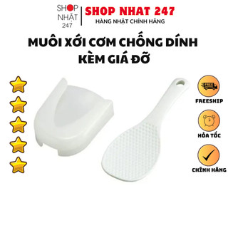 [Hỏa Tốc HN] Muôi xới cơm chống dính kèm giá đỡ tiện lợi NỘI ĐỊA NHẬT BẢN