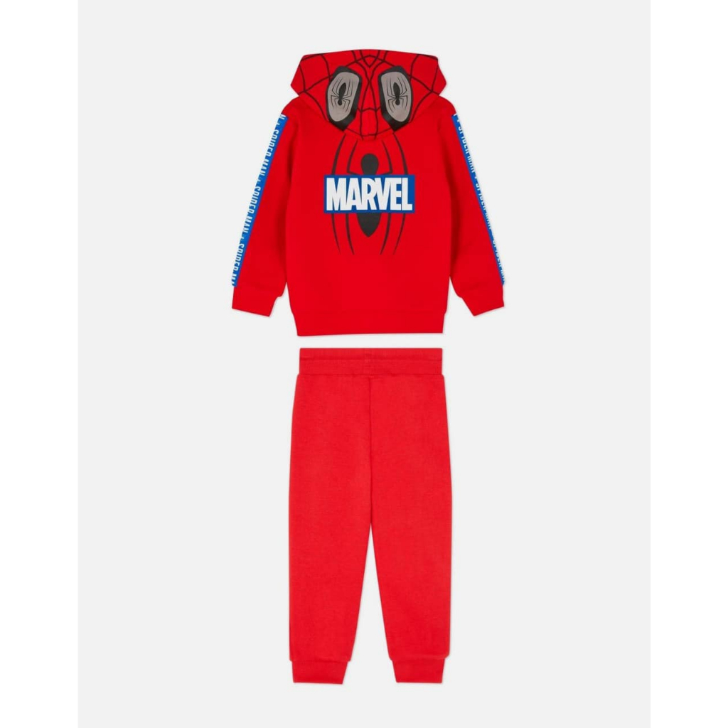 Bộ nỉ bông bé trai siêu nhân nhện đỏ mũ hình đôi mắt