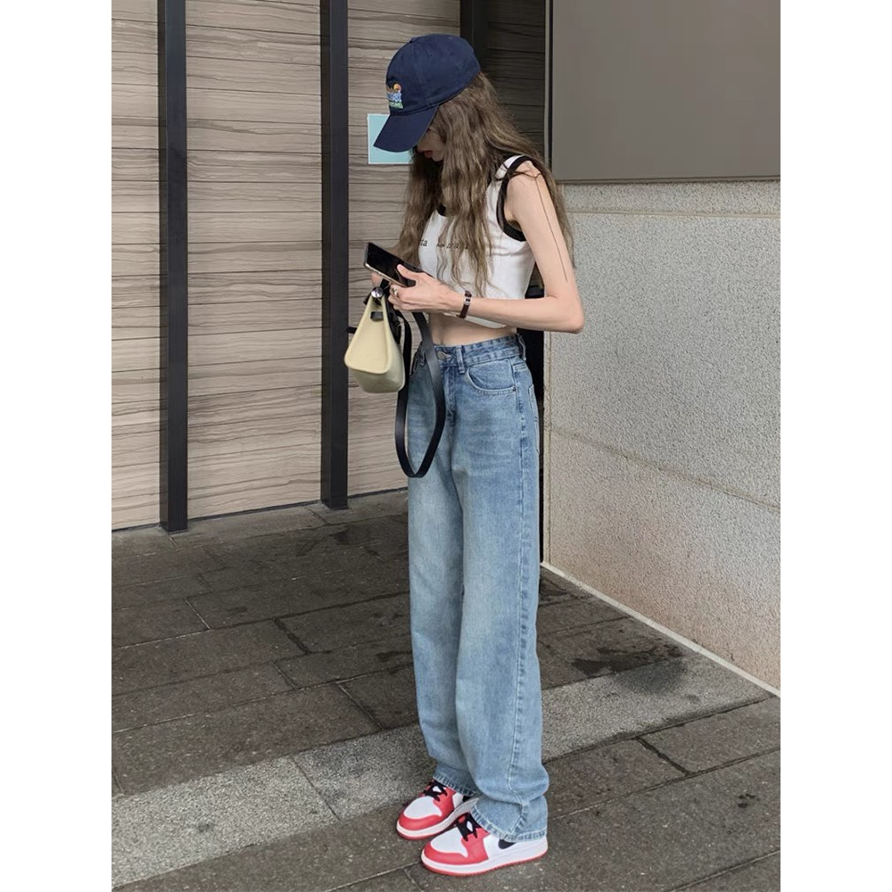 Quần Bò Nữ Ống Rộng, Quần Jeans Nữ Ống Xuông Chất Đẹp Hàn Loại 1 Dễ Phối Đô Cực Xinh L39