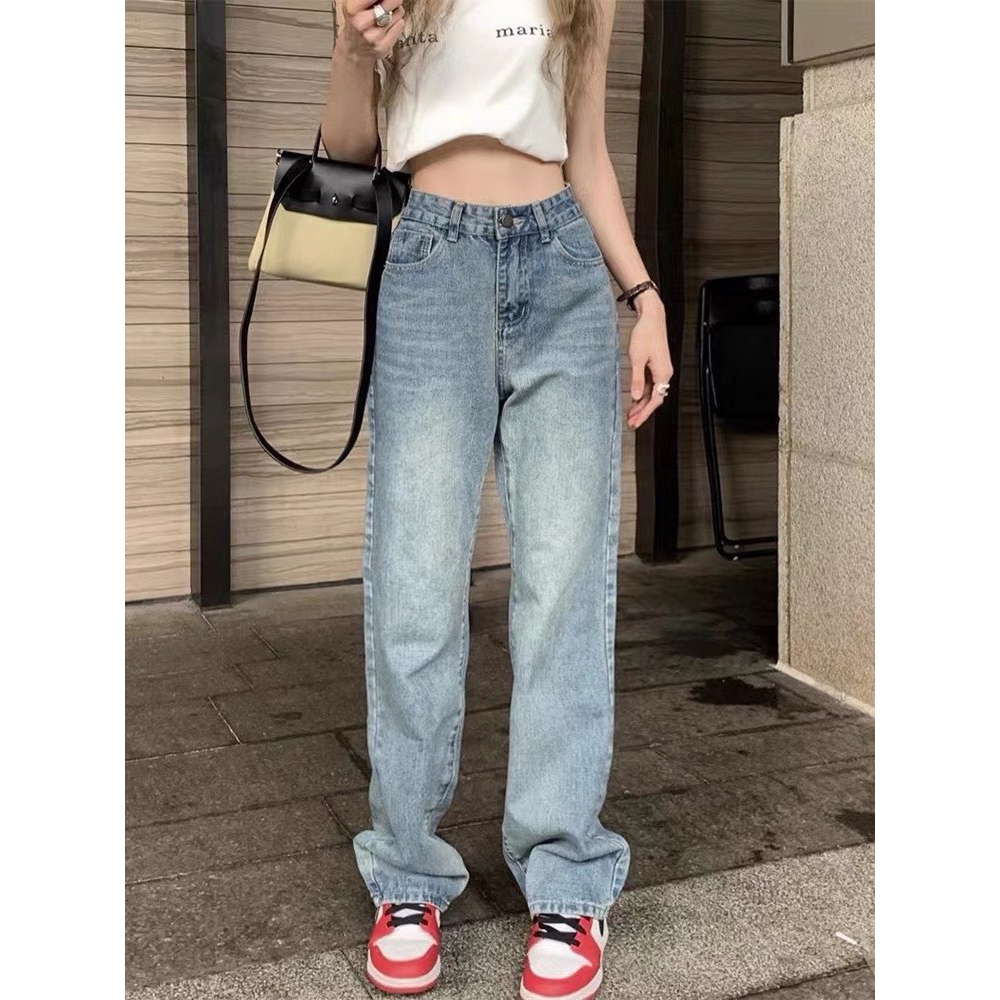 Quần Bò Nữ Ống Rộng, Quần Jeans Nữ Ống Xuông Chất Đẹp Hàn Loại 1 Dễ Phối Đô Cực Xinh L39