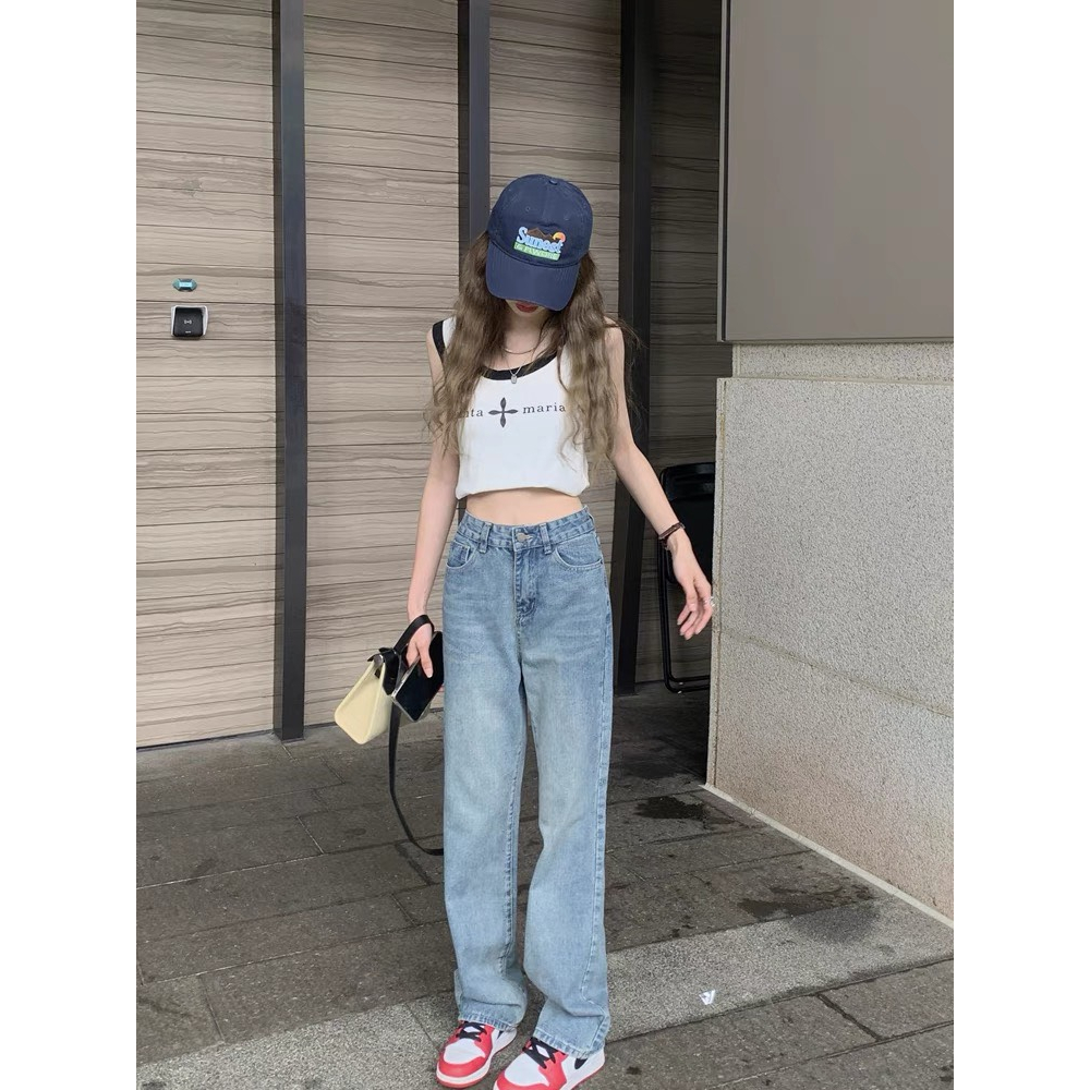 Quần Bò Nữ Ống Rộng, Quần Jeans Nữ Ống Xuông Chất Đẹp Hàn Loại 1 Dễ Phối Đô Cực Xinh L39