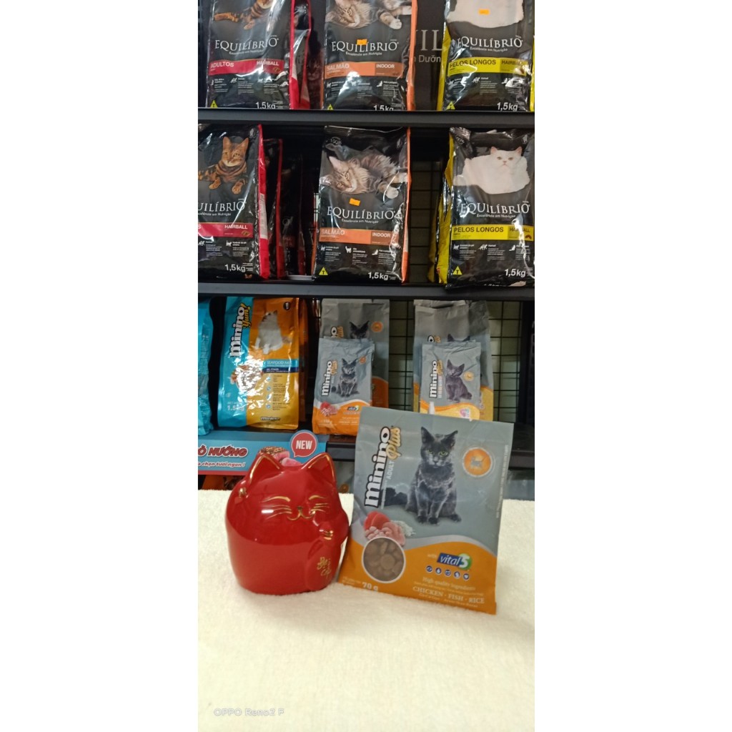 70g Thức ăn mèo hàng mẫu các nhãn hiệu Minino , Yum , Plus , Me-O