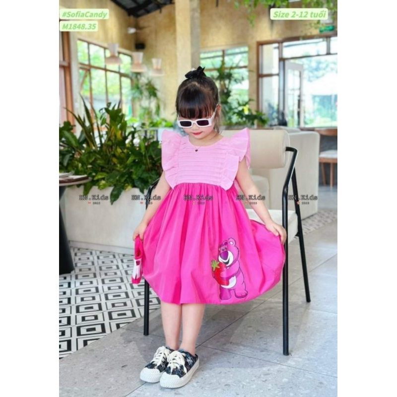 Váy gâu dâu cho bé gái.8 đến 28kg.video +hình thật trải sàn ak