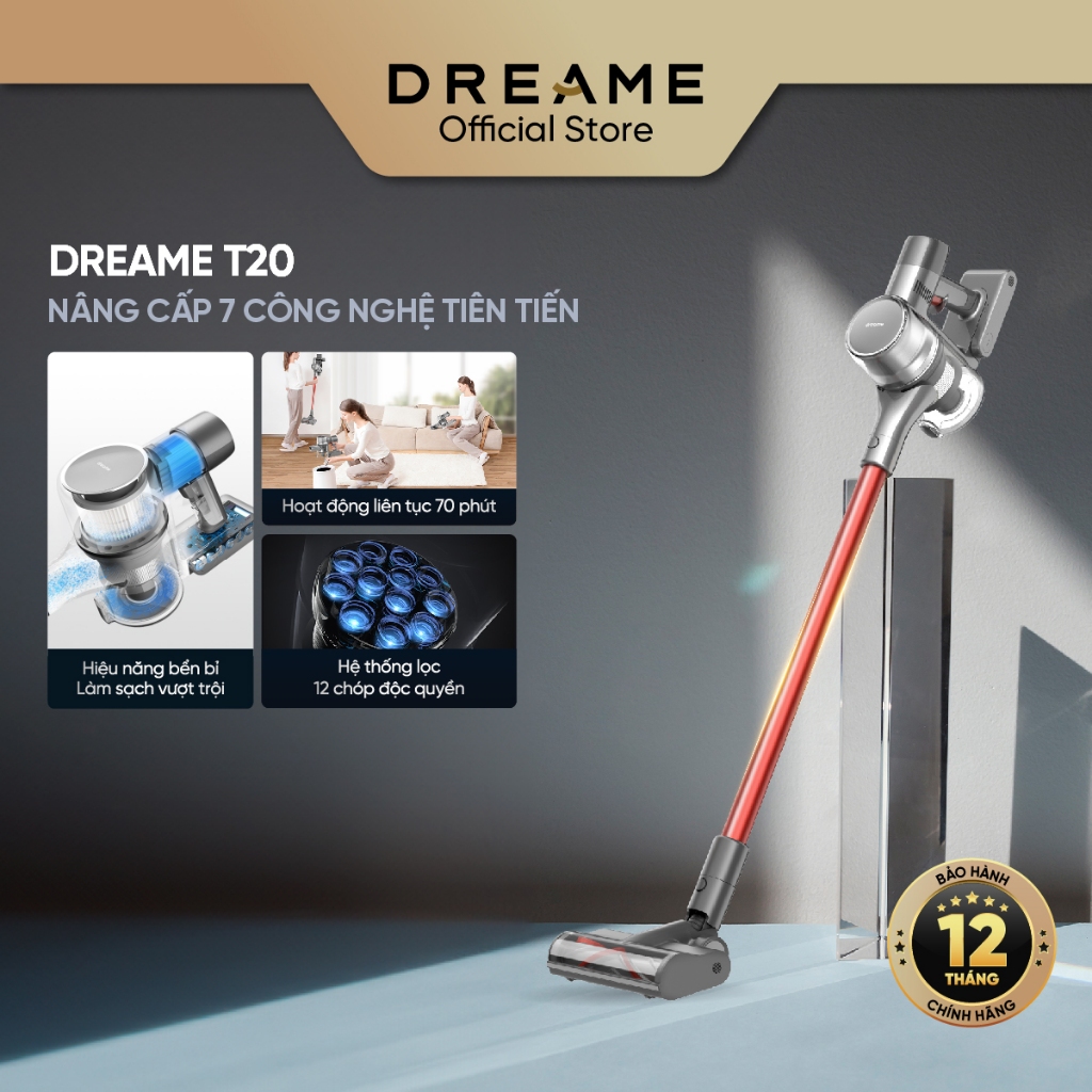 Máy hút bụi cầm tay không dây thông minh Dreame T20/R10/R10 Pro - Bản quốc tế - Bảo hành 12 tháng