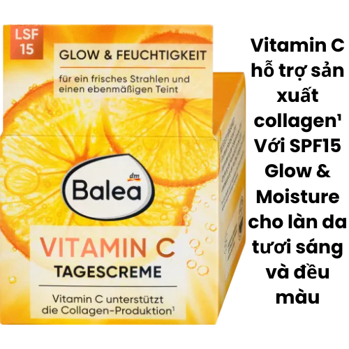 ⭐⭐⭐⭐⭐✨Kem Dưỡng Da Balea Vitamin C Giúp Da Trắng Sáng, Đều Màu, 50ml Bảo Vệ Da Và Tăng Sản Sinh Collagen✨✨✨✨v