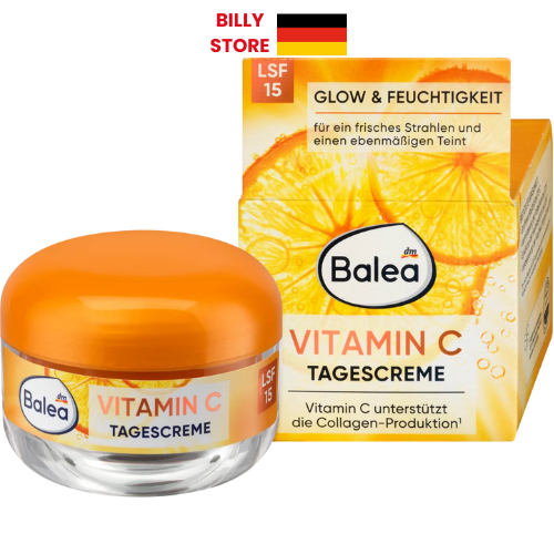 ⭐⭐⭐⭐⭐✨Kem Dưỡng Da Balea Vitamin C Giúp Da Trắng Sáng, Đều Màu, 50ml Bảo Vệ Da Và Tăng Sản Sinh Collagen✨✨✨✨v